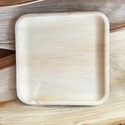 10 Assiettes Carrées Feuilles De Palmier 25 Cm -Vacances Vaisselle Magasin 10 assiettes carrees feuilles de palmier 25 cm 2