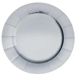 10 Assiettes De Fête 33cm Carton Argent Métallisé