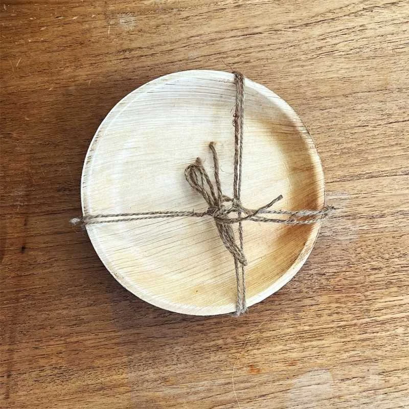 10 Assiettes Rondes Feuilles De Palmier 18 Cm 4 10 Assiettes Rondes Feuilles De Palmier 18 Cm â Image 2