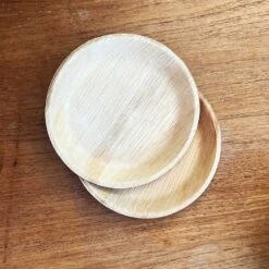 10 Assiettes Rondes Feuilles De Palmier 18 Cm