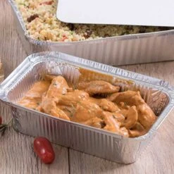 10 Barquettes Aluminium 900 Ml + Couvercles Carton