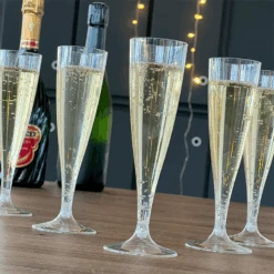 100 Flûtes Champagne 14 Cl Réutilisable Sur Pied Transparente -Vacances Vaisselle Magasin 100 flutes champagne 14 cl reutilisable transparente sur pied 1