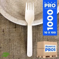 1000 Fourchettes Bois 16,5 Cm Pack Pro -Vacances Vaisselle Magasin 1000 fourchettes bois 165 cm pack pro 1