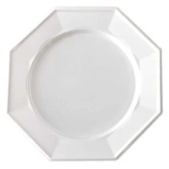 12 Assiettes Octogonales Blanches 24,5 Cm -Vacances Vaisselle Magasin 12 assiettes octo blanc 245cm lavables reutilisables 4
