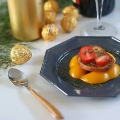 12 Assiettes Octogonales Grises17,5 Cm -Vacances Vaisselle Magasin 12 assiettes octogonales grises 175cm lavables reutilisables 2