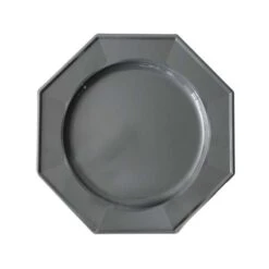 12 Assiettes Octogonales Grises17,5 Cm -Vacances Vaisselle Magasin 12 assiettes octogonales grises 175cm lavables reutilisables 4