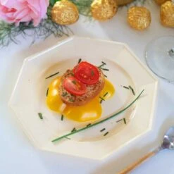 12 Assiettes Octogonales Ivoire 17,5 Cm -Vacances Vaisselle Magasin 12 assiettes octogonales ivoire 175cm lavables reutilisables 3