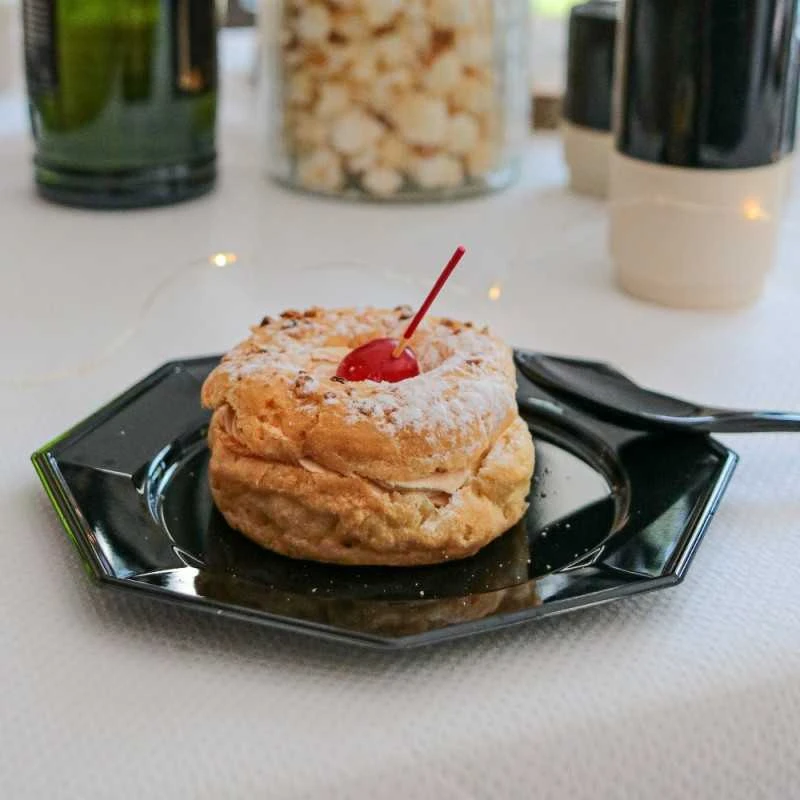 12 Assiettes Octogonales Noires 17,5 Cm 5 12 Assiettes Octogonales Noires 17,5 Cm – Image 3