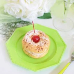 12 Assiettes Octogonales Vert Anis Vert 17,5 Cm -Vacances Vaisselle Magasin 12 assiettes octogonales vert anis vert 175cm lavables reutilisables 2