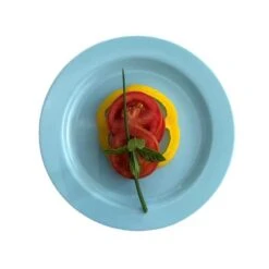 12 Assiettes Rondes Bleu Pastel Luxe 19 Cm