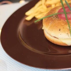 12 Assiettes Rondes Chocolat Luxe 19 Cm -Vacances Vaisselle Magasin 12 assiettes rondes chocolat 19 cm lavables reutilisables 2