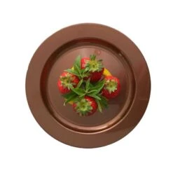 12 Assiettes Rondes Chocolat Luxe 19 Cm