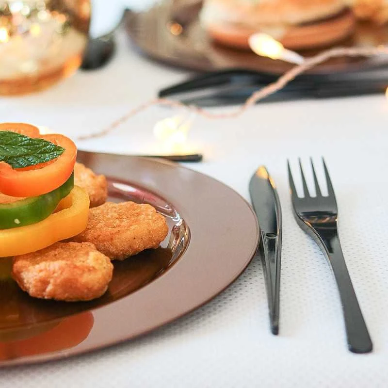 12 Assiettes Rondes Chocolat Luxe 24 Cm 5 12 Assiettes Rondes Chocolat Luxe 24 Cm – Image 3