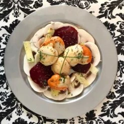 12 Assiettes Rondes Gris Argent Luxe 19 Cm -Vacances Vaisselle Magasin 12 assiettes rondes gris argent 19 cm lavables reutilisables 1 1