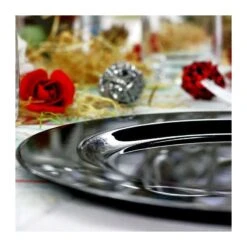 12 Assiettes Rondes Noires Luxe 24 Cm -Vacances Vaisselle Magasin 12 assiettes rondes noires 24cm lavables reutilisables 1 1