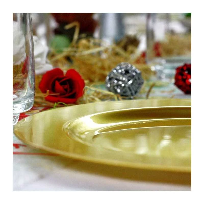 12 Assiettes Rondes Or Mat Luxe 19 Cm 6 12 Assiettes Rondes Or Mat Luxe 19 Cm – Image 4