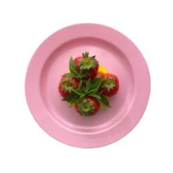 12 Assiettes Rondes Rose Pastel Luxe 19 Cm