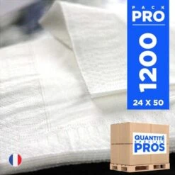 1200 Serviettes 33 Cm X 33 Cm Blanches Ouate 2 Plis -Vacances Vaisselle Magasin 1200 serviettes 33cmx33cm blanches ouate 2 plis 1