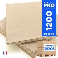 1200 Serviettes 33 Cm X 33 Cm Kraft Ouate 2 Plis -Vacances Vaisselle Magasin 1200 serviettes 33cmx33cm kraft ouate 2 plis 1