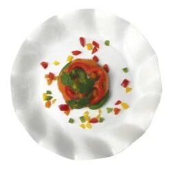 20 Assiettes Pétales 27 Cm Blanches