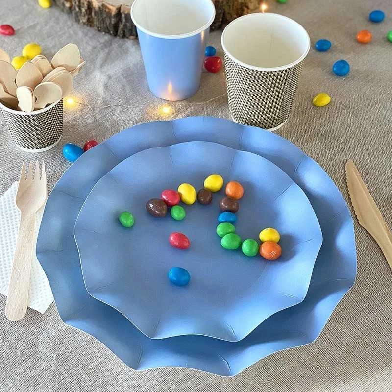 20 Assiettes Pétales 27 Cm Bleues 5 20 Assiettes Pétales 27 Cm Bleues – Image 3