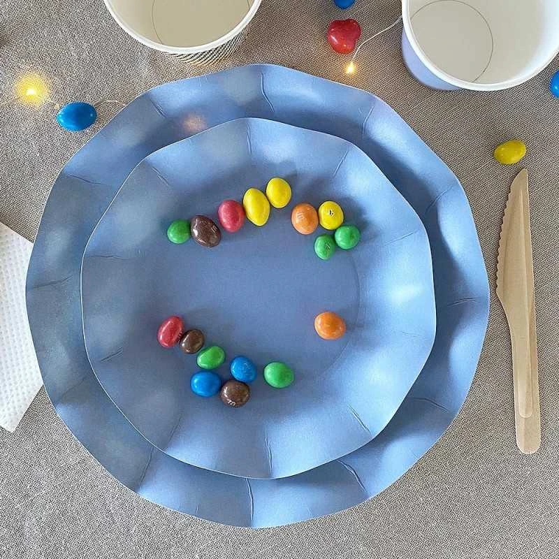 20 Assiettes Pétales 27 Cm Bleues 6 20 Assiettes Pétales 27 Cm Bleues – Image 4