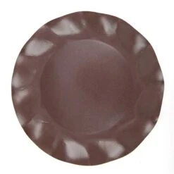 20 Assiettes Pétales 27 Cm Chocolat -Vacances Vaisselle Magasin 20 assiettes petale 27cm chocolat biodegradables et compostables 4