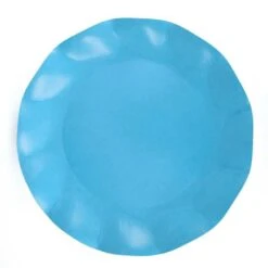 20 Assiettes Pétales 27 Cm Turquoise -Vacances Vaisselle Magasin 20 assiettes petale 27cm turquoise biodegradables et compostables 4