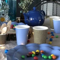 20 Gobelets Bleus 25 Cl -Vacances Vaisselle Magasin 20 gobelets bleus 25cl biodegradables et compostables 3