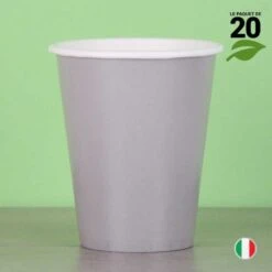 20 Gobelets Gris 25 Cl