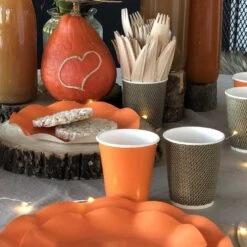 20 Gobelets Orange 25 Cl -Vacances Vaisselle Magasin 20 gobelets orange 25cl biodegradables et compostables 2