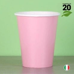 20 Gobelets Roses 25 Cl