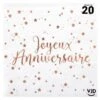 20 Petites Serviettes Joyeux Anniversaire Rose Gold 25 X 25 Cm -Vacances Vaisselle Magasin 20 petites serviettes joyeux anniversaire rose gold 25 x 25 cm