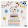 20 Petites Serviettes Kitty Party Multicolore 25 X 25 Cm -Vacances Vaisselle Magasin 20 petites serviettes kitty party multicolore 25 cm x 25 cm