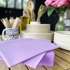 20 Serviettes Non-tissées Parme Premium 40 Cm Table'Colors -Vacances Vaisselle Magasin 20 serviettes non tissees parme premium 40 cm table colors 3