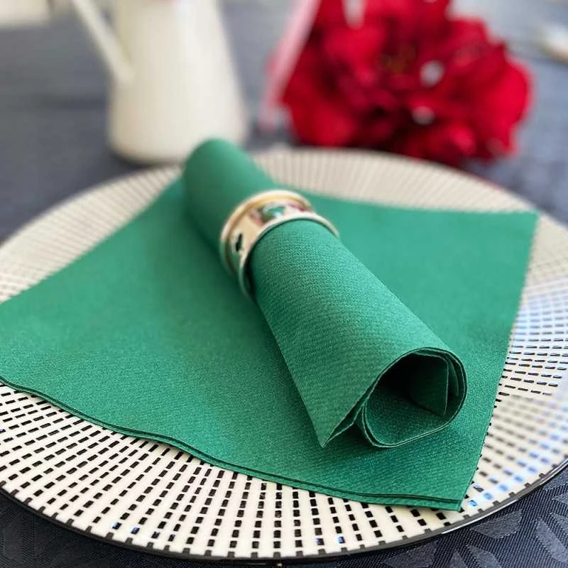 20 Serviettes Non-tissées Vert Foncé Premium 40 Cm Table'Colors 5 20 Serviettes Non-tissées Vert Foncé Premium 40 Cm Table'Colors – Image 3