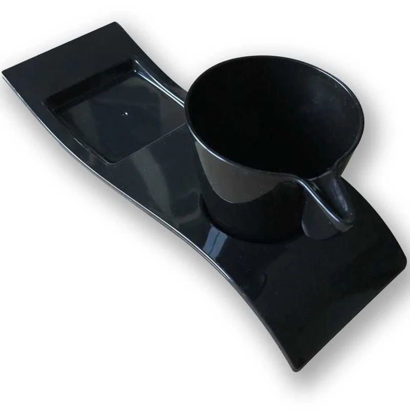 20 Tasses Et Sous-tasse Noires 4 20 Tasses Et Sous-tasse Noires – Image 2