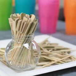 200 Pics Bambou Plat 10,5 Cm Verrines Apéritives -Vacances Vaisselle Magasin 200 pics bambou plat 105 cm verrines aperitives 3