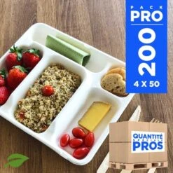 200 Plateaux Repas 5 Cases 7 200 Plateaux Repas 5 Cases -Vacances Vaisselle Magasin 200 plateaux repas 5 cases biodegradables compostables 1