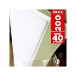 200 Serviettes Papier Blanc Soft 38 X 38 Cm -Vacances Vaisselle Magasin 200 serviettes papier blanc soft 38 x 38 cm 1