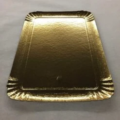 25 Plateaux En Carton Dorés 19 X 28 Cm -Vacances Vaisselle Magasin 25 plateaux en carton dores 19 cm x 28 cm 2