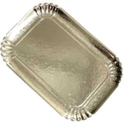 25 Plateaux En Carton Dorés 19 X 28 Cm -Vacances Vaisselle Magasin 25 plateaux en carton dores 19 cm x 28 cm 5