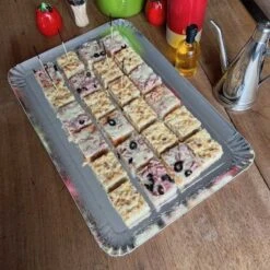 25 Plateaux Traiteur Argent 42 X 28 Cm