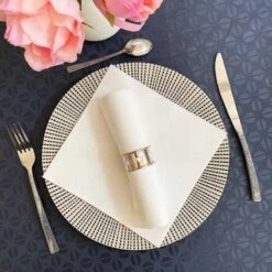 25 Serviettes Non-tissées Blanc Premium 40 Cm Table'Colors -Vacances Vaisselle Magasin 25 serviettes non tisse luxe blanches 40 x 40 cm 4