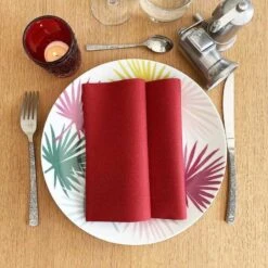 25 Serviettes Non-tissées Bordeaux Premium 40 Cm Table'Colors 10 25 Serviettes Non-tissées Bordeaux Premium 40 Cm Table'Colors -Vacances Vaisselle Magasin 25 serviettes non tisse luxe bordeaux 40 x 40cm 3