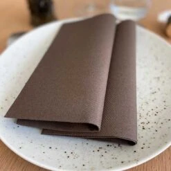 25 Serviettes Non-tissées Chocolat Premium 40 Cm Table'Colors -Vacances Vaisselle Magasin 25 serviettes non tisse luxe chocolat 40 x 40cm 2