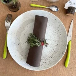 25 Serviettes Non-tissées Chocolat Premium 40 Cm Table'Colors -Vacances Vaisselle Magasin 25 serviettes non tisse luxe chocolat 40 x 40cm 3