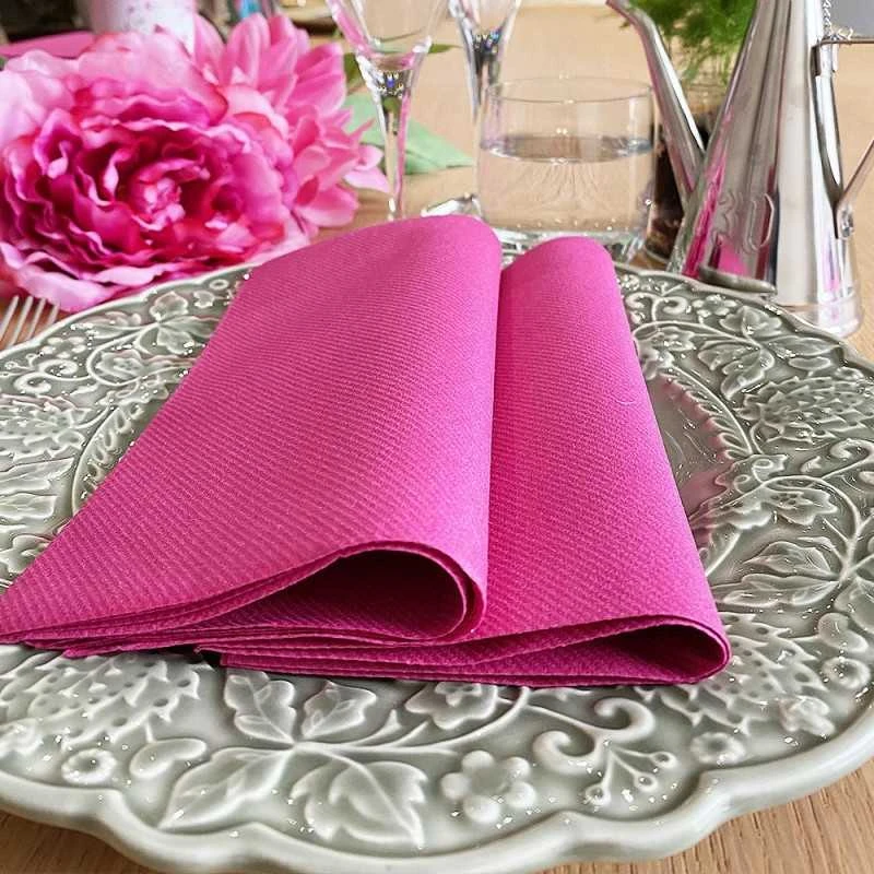 25 Serviettes Non-tissées Fuchsia Premium 40 Cm Table'Colors 4 25 Serviettes Non-tissées Fuchsia Premium 40 Cm Table'Colors – Image 2