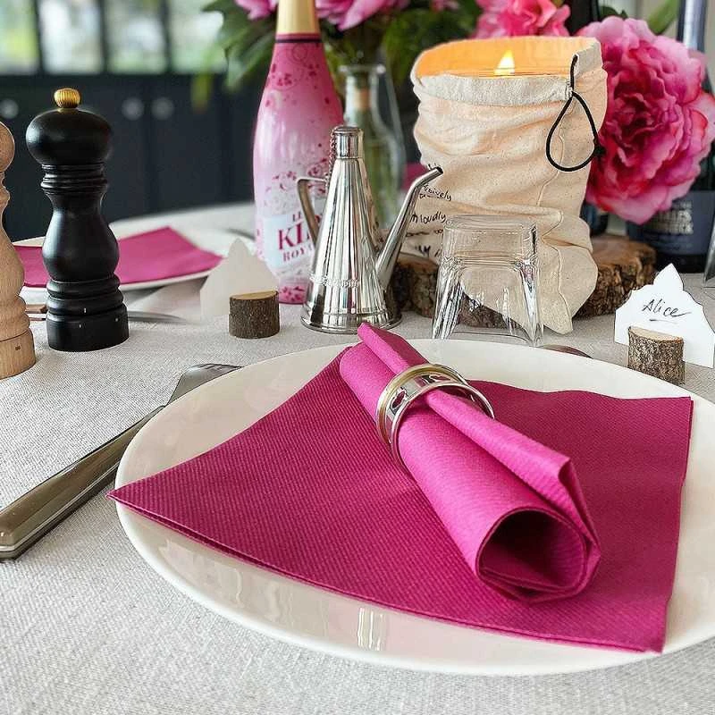 25 Serviettes Non-tissées Fuchsia Premium 40 Cm Table'Colors 5 25 Serviettes Non-tissées Fuchsia Premium 40 Cm Table'Colors – Image 3