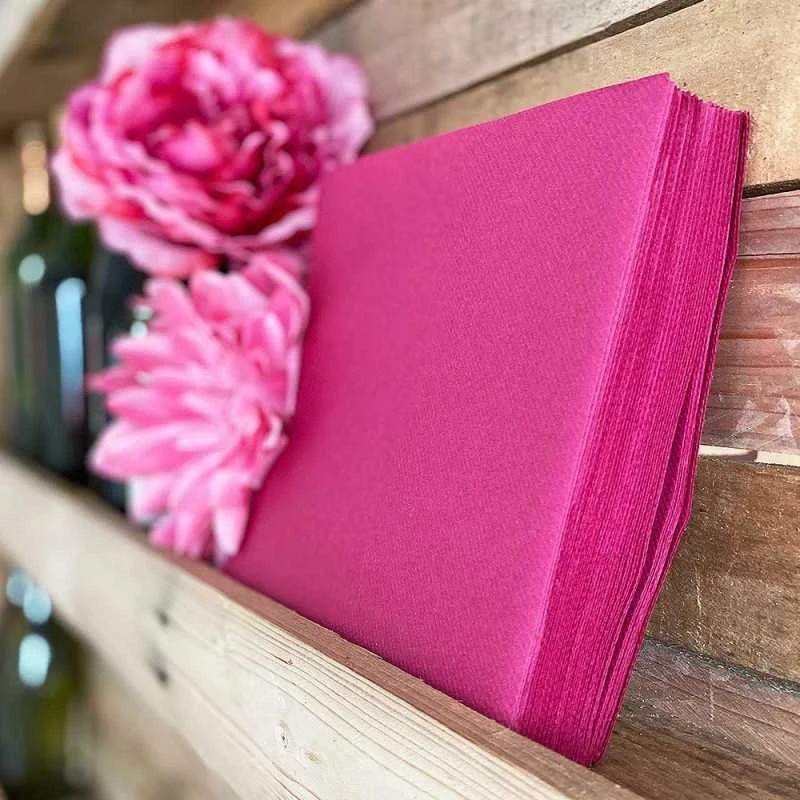 25 Serviettes Non-tissées Fuchsia Premium 40 Cm Table'Colors 6 25 Serviettes Non-tissées Fuchsia Premium 40 Cm Table'Colors – Image 4